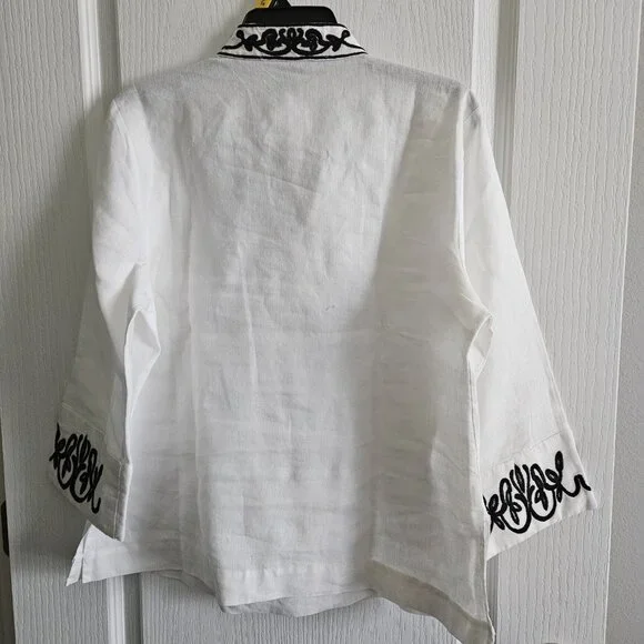 Carole Little Women's Linen Top - Picture 2 of 4